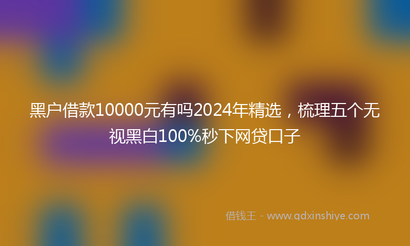 黑户借款10000元有吗2024年精选，梳理五个无视黑白100%秒下网贷口子