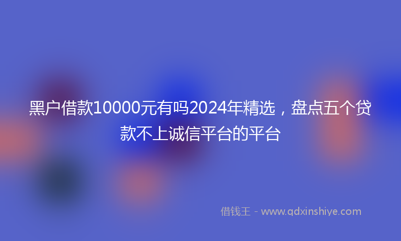 黑户借款10000元有吗2024年精选，盘点五个贷款不上诚信平台的平台
