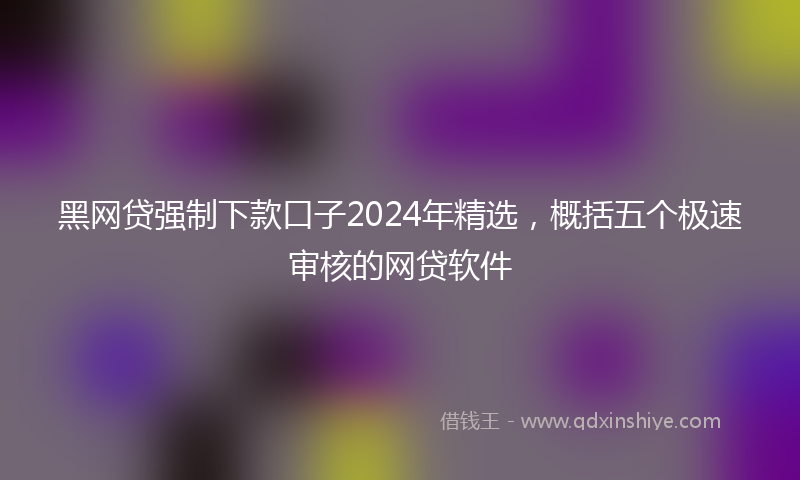 黑网贷强制下款口子2024年精选，概括五个极速审核的网贷软件