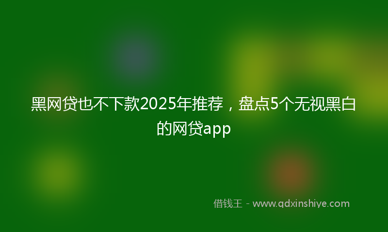 黑网贷也不下款2025年推荐，盘点5个无视黑白的网贷app