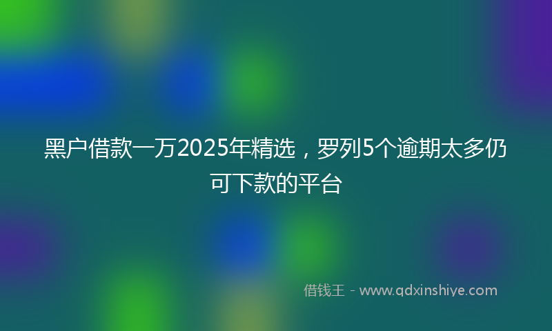 黑户借款一万2025年精选，罗列5个逾期太多仍可下款的平台