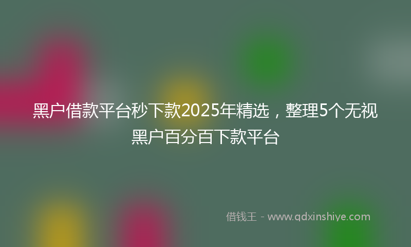 黑户借款平台秒下款2025年精选，整理5个无视黑户百分百下款平台