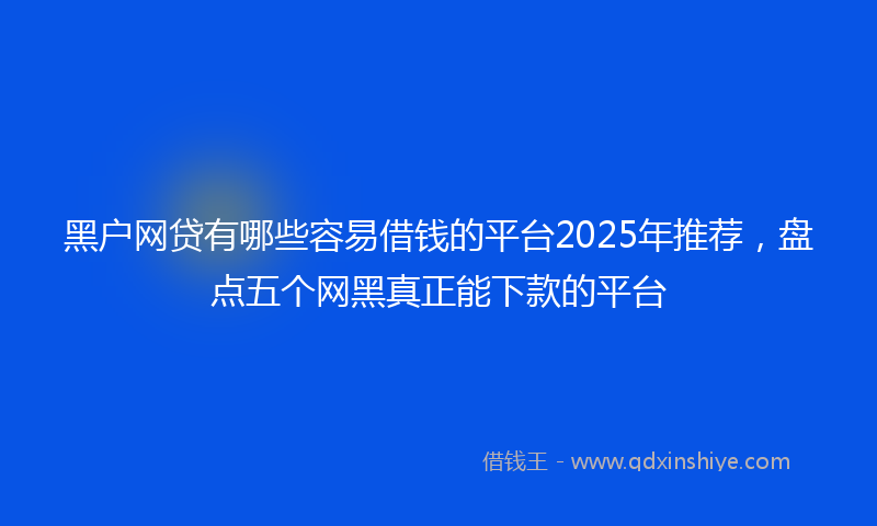 黑户网贷有哪些容易借钱的平台2025年推荐，盘点五个网黑真正能下款的平台