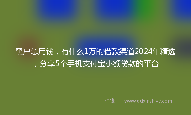 黑户急用钱，有什么1万的借款渠道2024年精选，分享5个手机支付宝小额贷款的平台