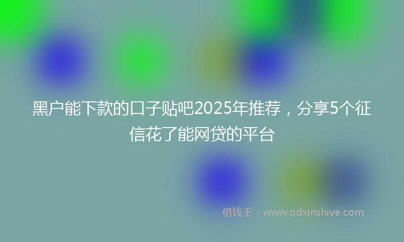 黑户能下款的口子贴吧2025年推荐，分享5个征信花了能网贷的平台