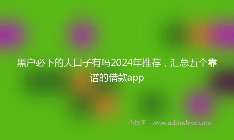 黑户必下的大口子有吗2024年推荐，汇总五个靠谱的借款app