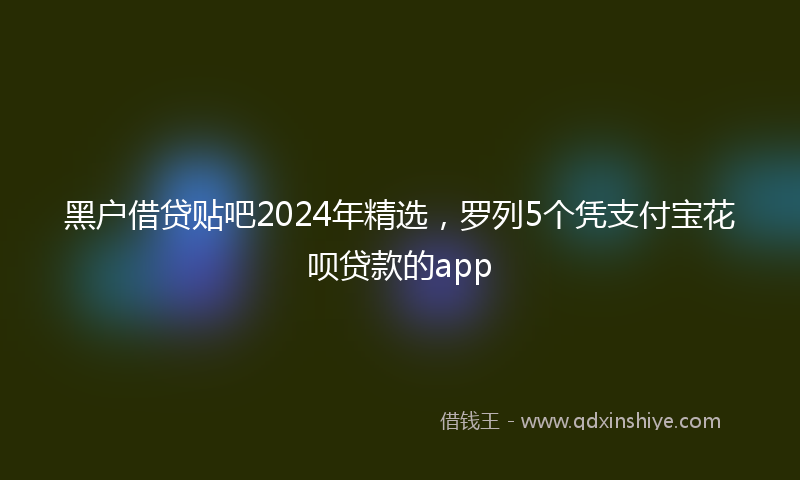 黑户借贷贴吧2024年精选，罗列5个凭支付宝花呗贷款的app