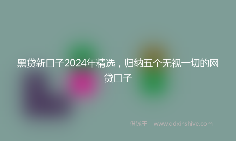 黑贷新口子2024年精选，归纳五个无视一切的网贷口子