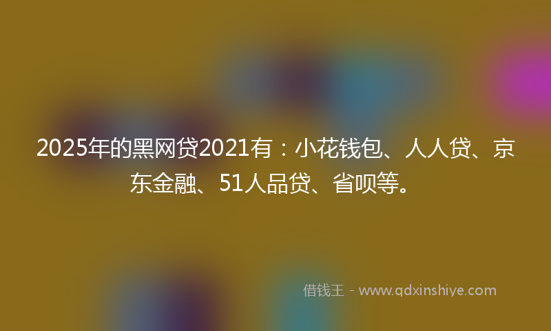 2025年的黑网贷2021有：小花钱包、人人贷、京东金融、51人品贷、省呗等。