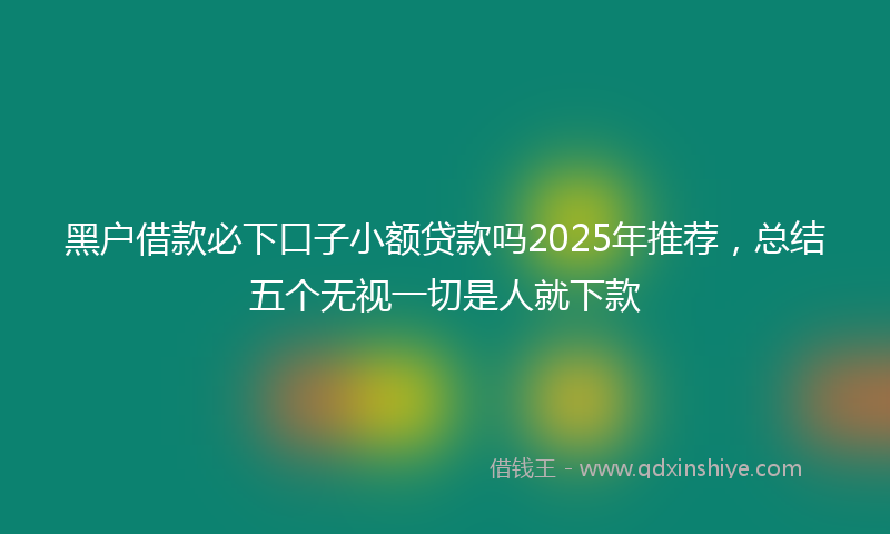 黑户借款必下口子小额贷款吗2025年推荐，总结五个无视一切是人就下款