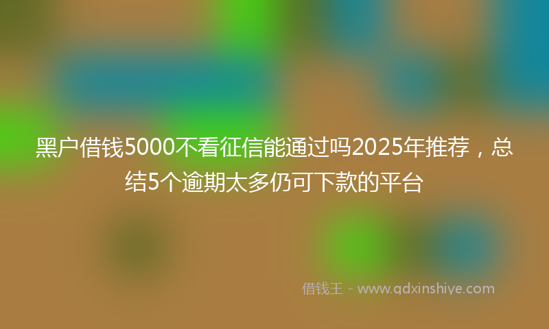 黑户借钱5000不看征信能通过吗2025年推荐，总结5个逾期太多仍可下款的平台