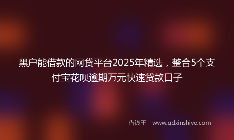 黑户能借款的网贷平台2025年精选，整合5个支付宝花呗逾期万元快速贷款口子