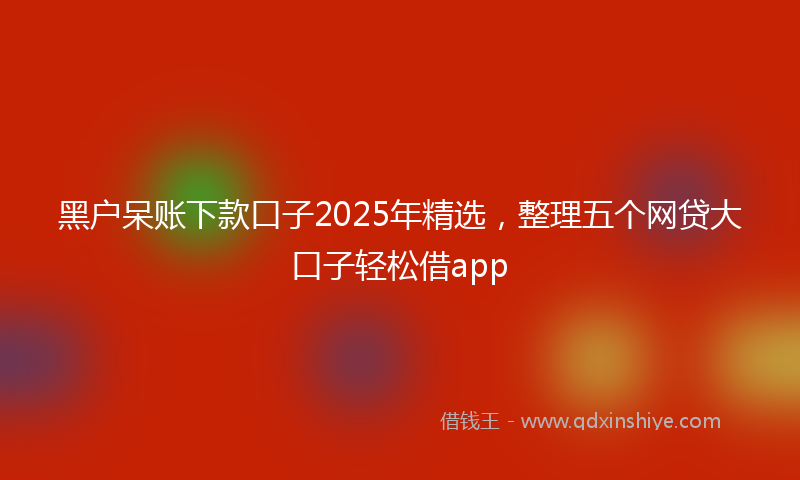黑户呆账下款口子2025年精选，整理五个网贷大口子轻松借app
