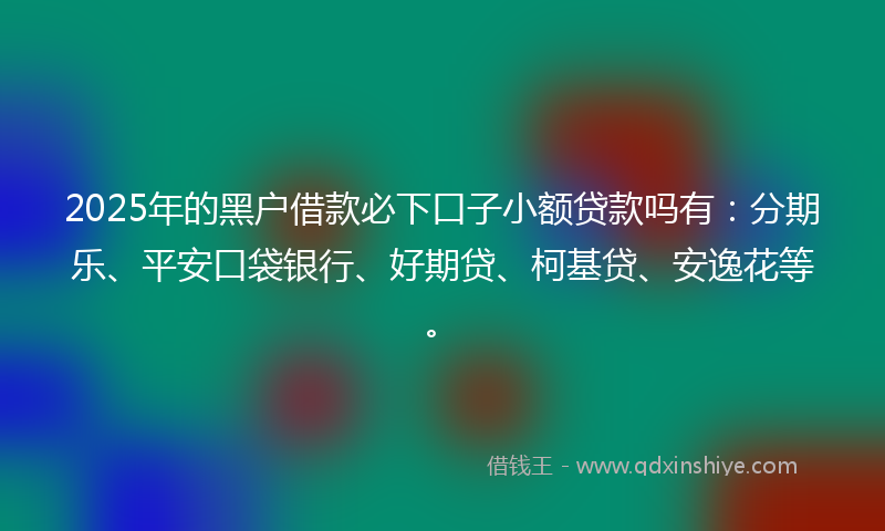 2025年的黑户借款必下口子小额贷款吗有：分期乐、平安口袋银行、好期贷、柯基贷、安逸花等。