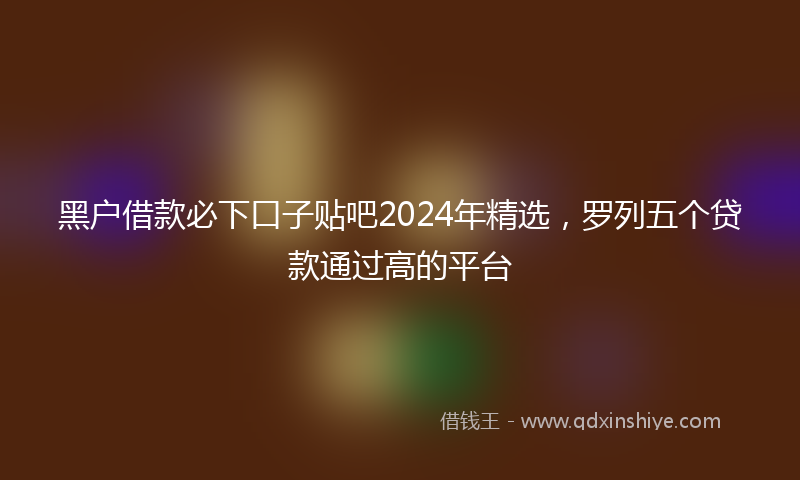 黑户借款必下口子贴吧2024年精选，罗列五个贷款通过高的平台