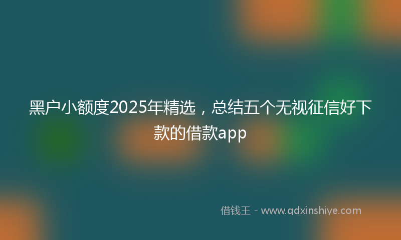 黑户小额度2025年精选，总结五个无视征信好下款的借款app