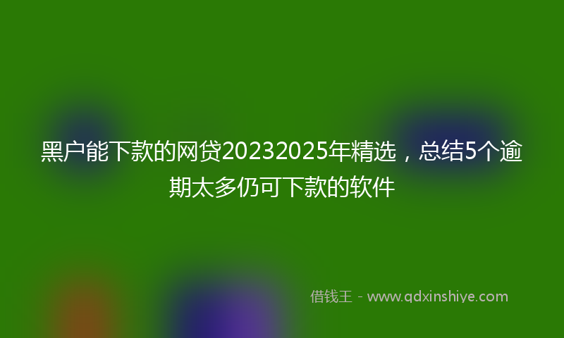 黑户能下款的网贷20232025年精选，总结5个逾期太多仍可下款的软件