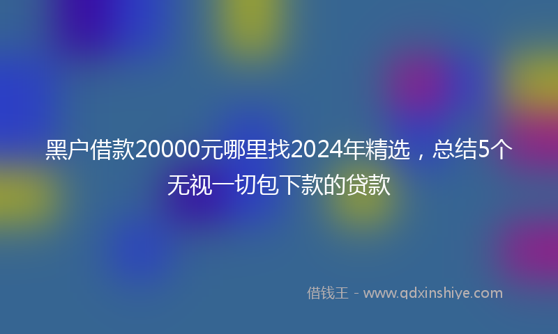 黑户借款20000元哪里找2024年精选，总结5个无视一切包下款的贷款