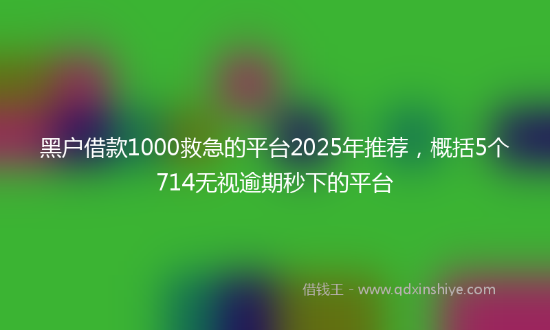 黑户借款1000救急的平台2025年推荐，概括5个714无视逾期秒下的平台