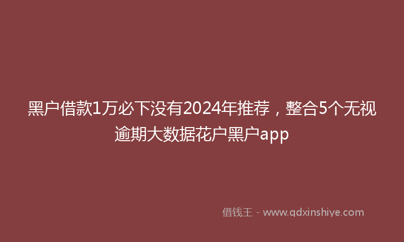 黑户借款1万必下没有2024年推荐，整合5个无视逾期大数据花户黑户app