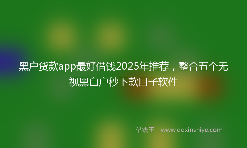 黑户货款app最好借钱2025年推荐，整合五个无视黑白户秒下款口子软件