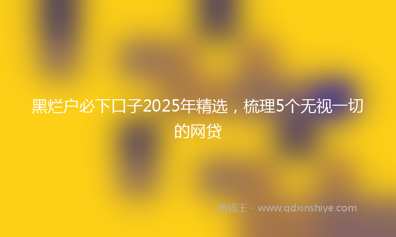 黑烂户必下口子2025年精选，梳理5个无视一切的网贷
