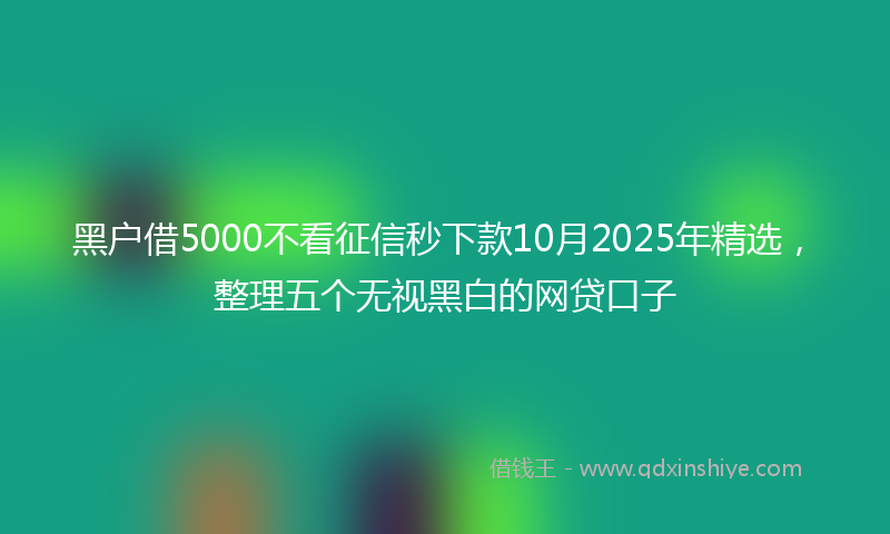 黑户借5000不看征信秒下款10月2025年精选，整理五个无视黑白的网贷口子
