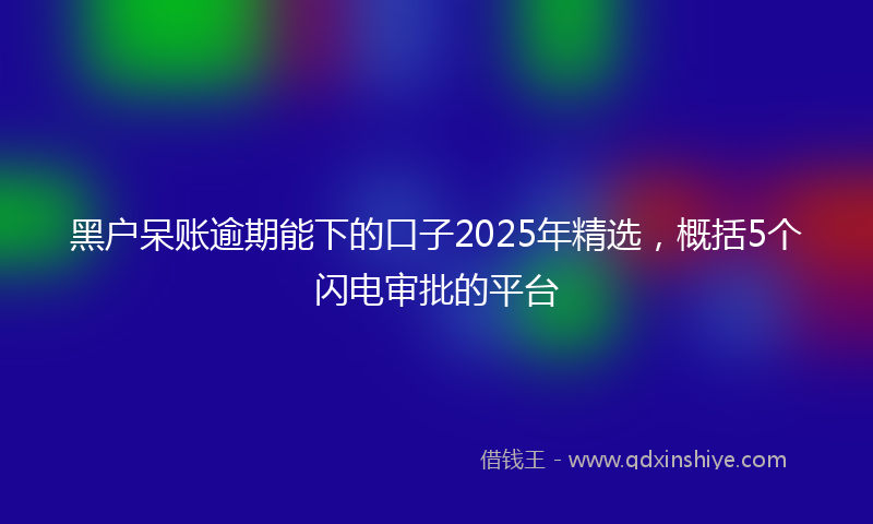 黑户呆账逾期能下的口子2025年精选，概括5个闪电审批的平台
