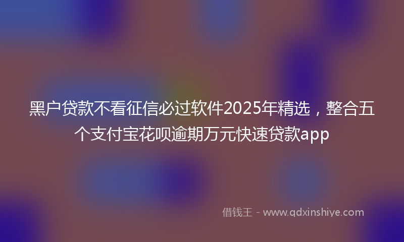 黑户贷款不看征信必过软件2025年精选，整合五个支付宝花呗逾期万元快速贷款app