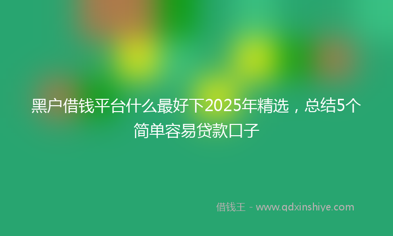 黑户借钱平台什么最好下2025年精选，总结5个简单容易贷款口子