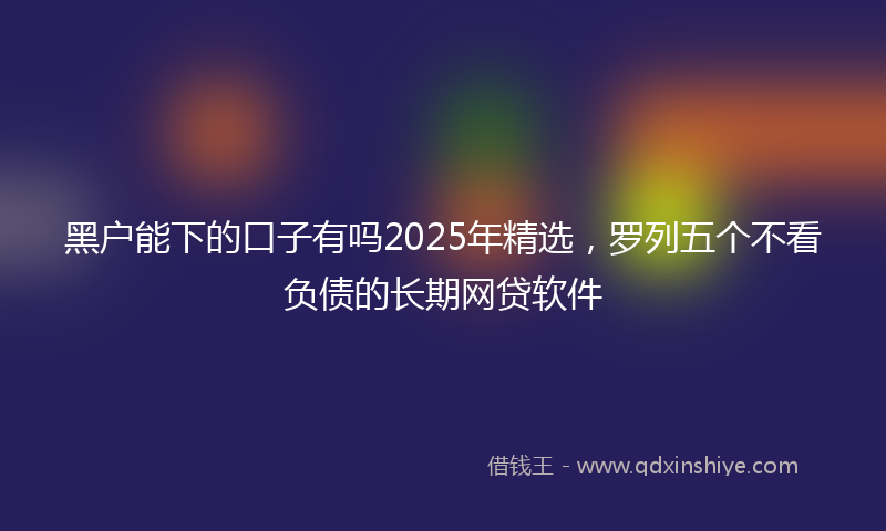 黑户能下的口子有吗2025年精选，罗列五个不看负债的长期网贷软件