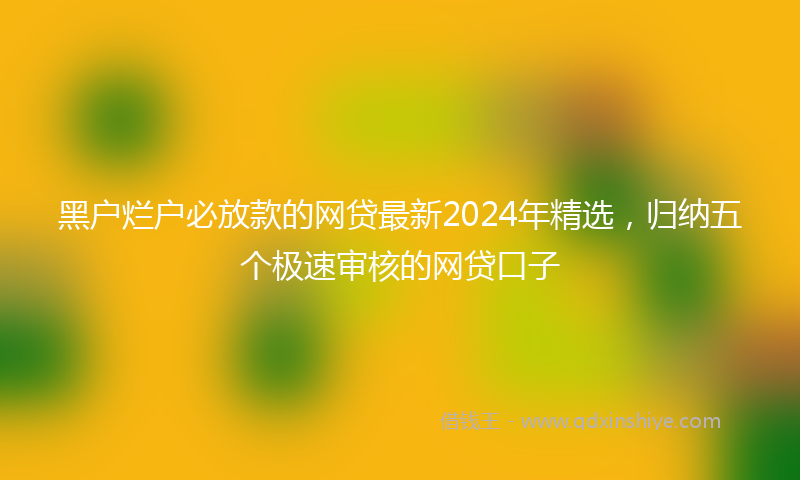 黑户烂户必放款的网贷最新2024年精选，归纳五个极速审核的网贷口子