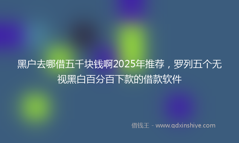 黑户去哪借五千块钱啊2025年推荐，罗列五个无视黑白百分百下款的借款软件