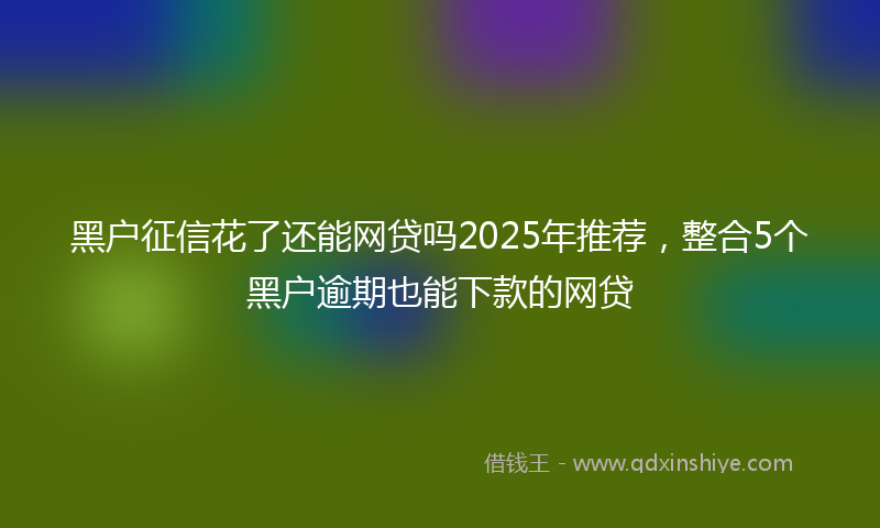黑户征信花了还能网贷吗2025年推荐，整合5个黑户逾期也能下款的网贷
