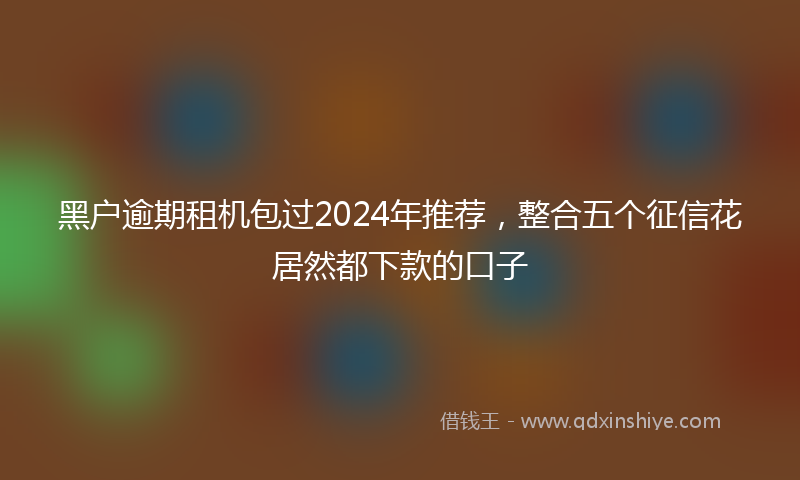 黑户逾期租机包过2024年推荐，整合五个征信花居然都下款的口子