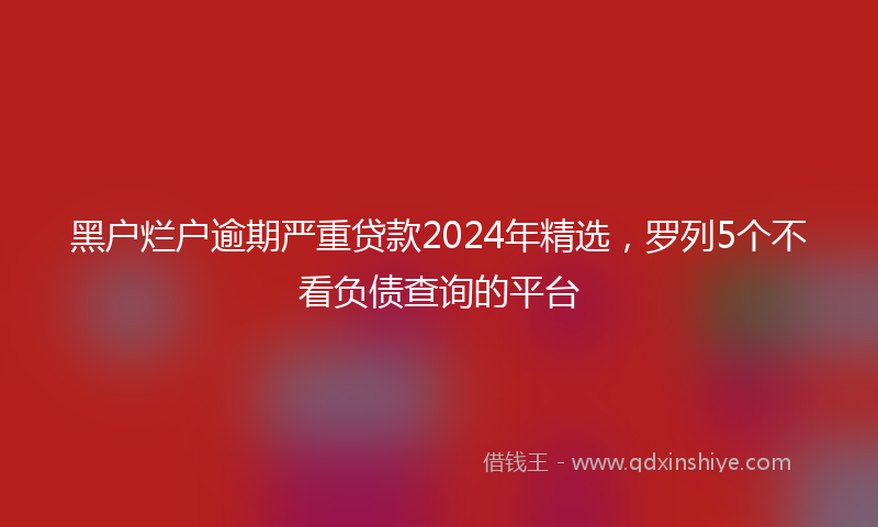 黑户烂户逾期严重贷款2024年精选，罗列5个不看负债查询的平台
