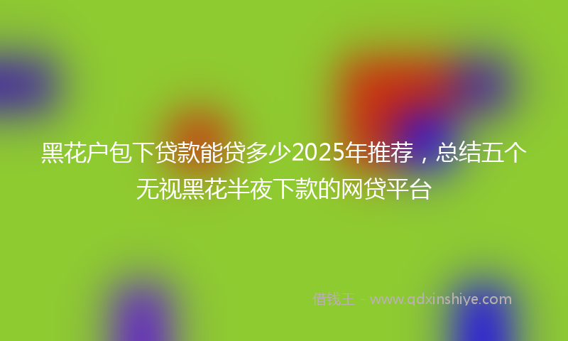 黑花户包下贷款能贷多少2025年推荐，总结五个无视黑花半夜下款的网贷平台