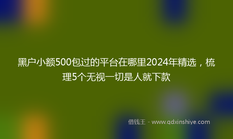 黑户小额500包过的平台在哪里2024年精选，梳理5个无视一切是人就下款