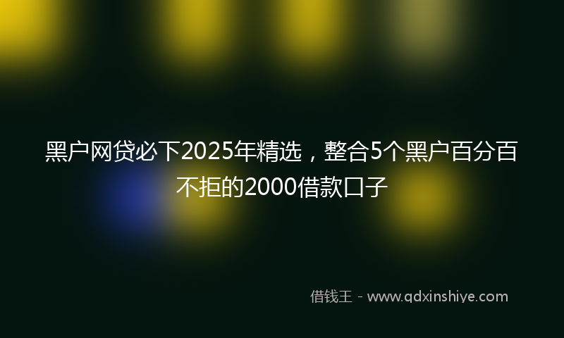 黑户网贷必下2025年精选，整合5个黑户百分百不拒的2000借款口子