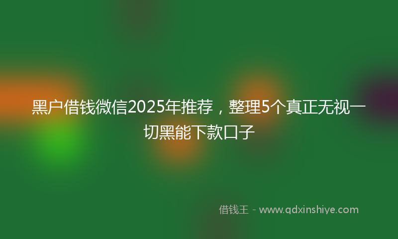 黑户借钱微信2025年推荐，整理5个真正无视一切黑能下款口子