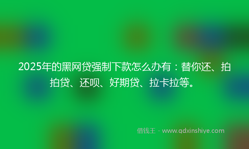 2025年的黑网贷强制下款怎么办有：替你还、拍拍贷、还呗、好期贷、拉卡拉等。