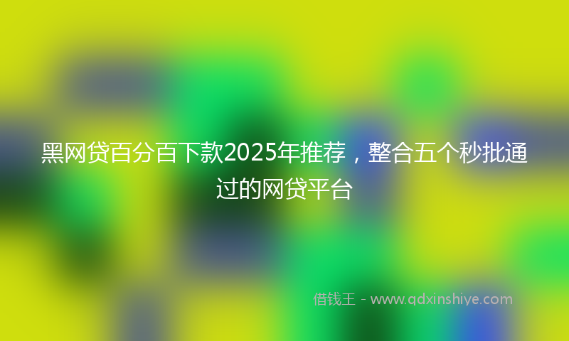 黑网贷百分百下款2025年推荐，整合五个秒批通过的网贷平台