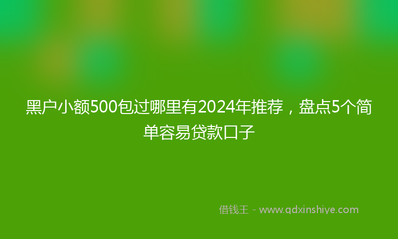 黑户小额500包过哪里有2024年推荐，盘点5个简单容易贷款口子