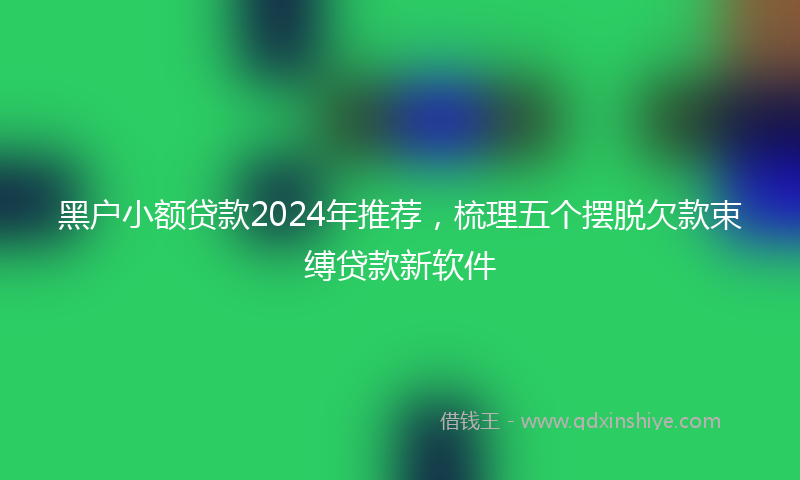 黑户小额贷款2024年推荐，梳理五个摆脱欠款束缚贷款新软件