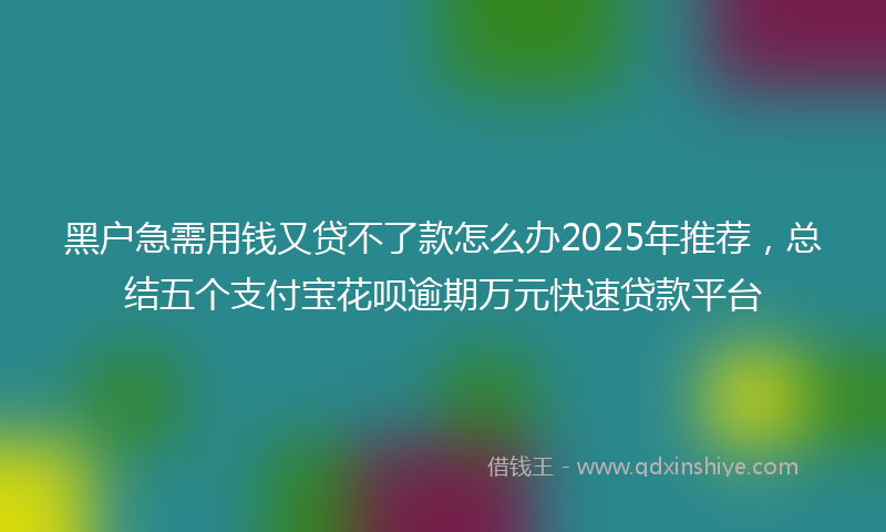 黑户急需用钱又贷不了款怎么办2025年推荐，总结五个支付宝花呗逾期万元快速贷款平台