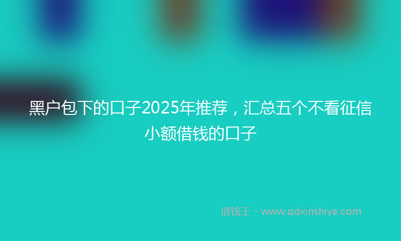 黑户包下的口子2025年推荐，汇总五个不看征信小额借钱的口子