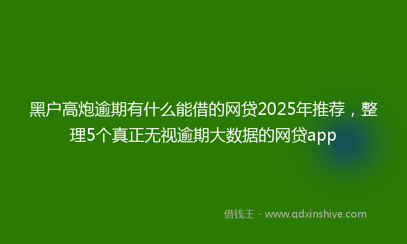 黑户高炮逾期有什么能借的网贷2025年推荐，整理5个真正无视逾期大数据的网贷app