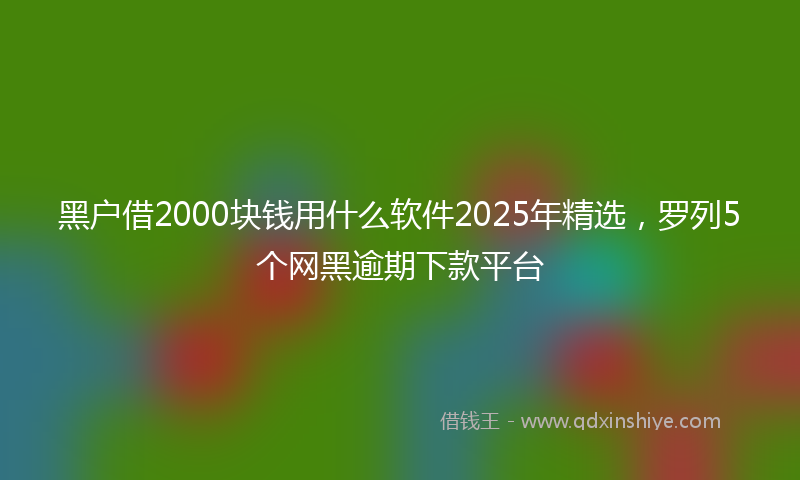黑户借2000块钱用什么软件2025年精选，罗列5个网黑逾期下款平台