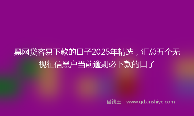 黑网贷容易下款的口子2025年精选，汇总五个无视征信黑户当前逾期必下款的口子