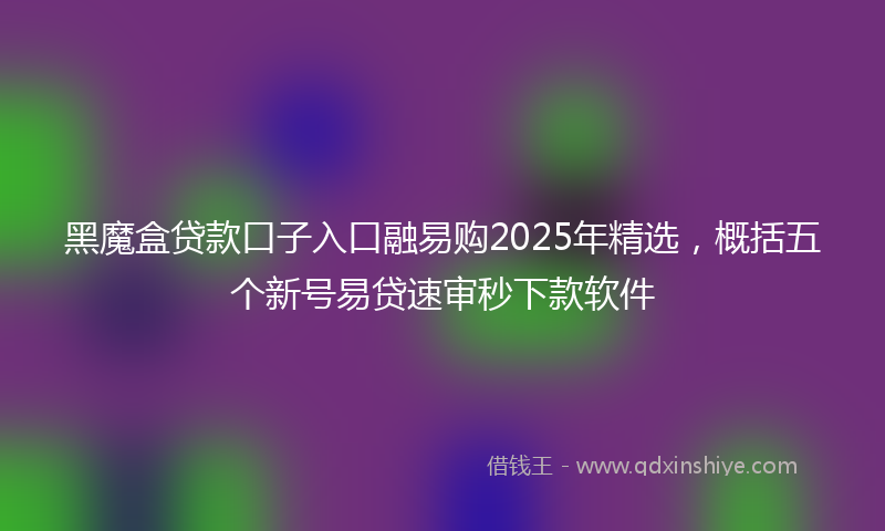 黑魔盒贷款口子入口融易购2025年精选，概括五个新号易贷速审秒下款软件